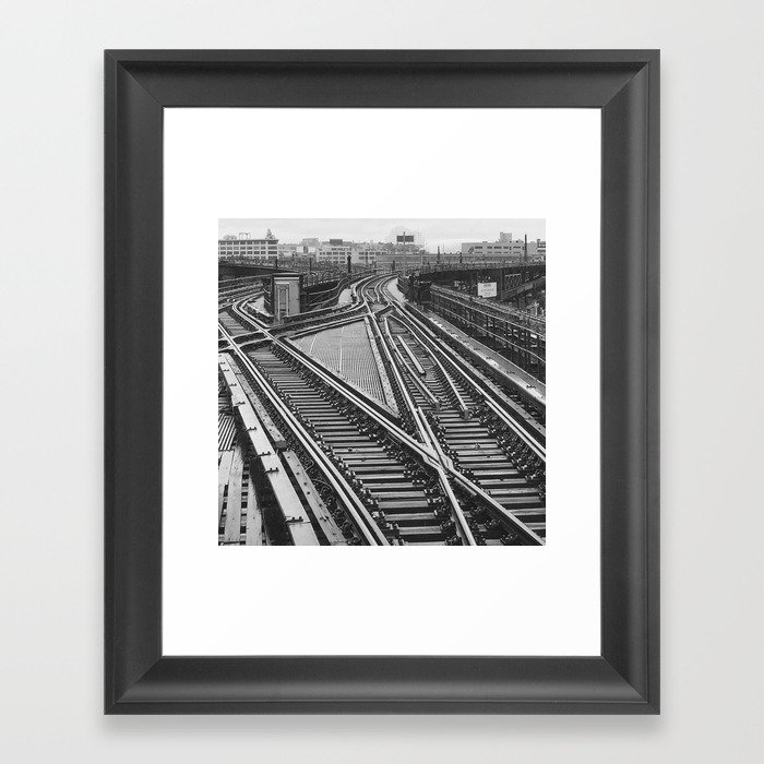 Railroad Tracks Queens New York Framed Art Print