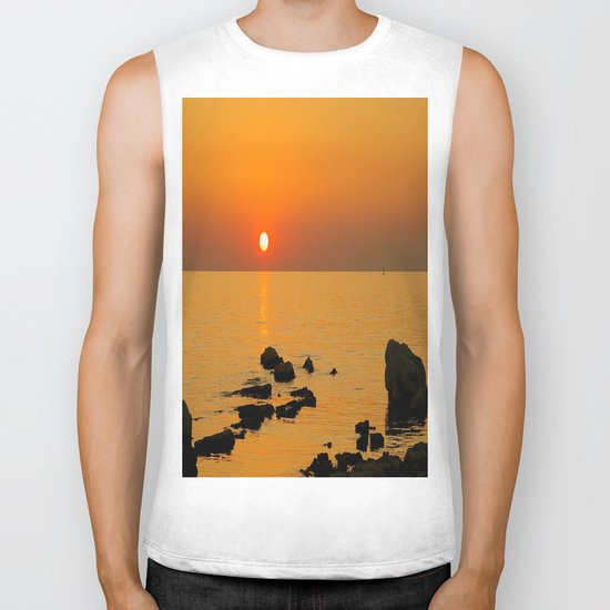 evening beach Biker Tank