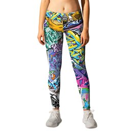 PAGER Collage Royal Stain Leggings | Ironlak, Pattern, Royalstain, Painting, Aerosol, Graphic Design, Collage, Digital, Pager, Abstract 