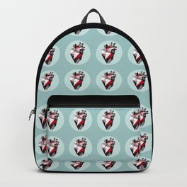 Minty Bubble Heart vol. 2 Backpack | Organ, Red, Pop Art, Patterns, Graphic, Drawing, Illustration, Heart, Blackliner, Ink 