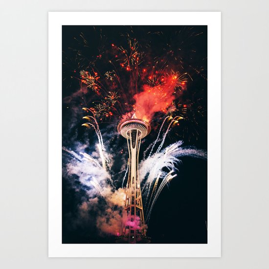 Seattle Space Needle Celebration Art Print