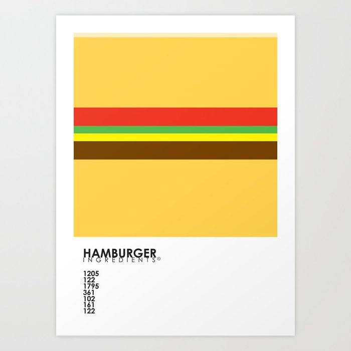 Pantone Food - Hamburger Art Print