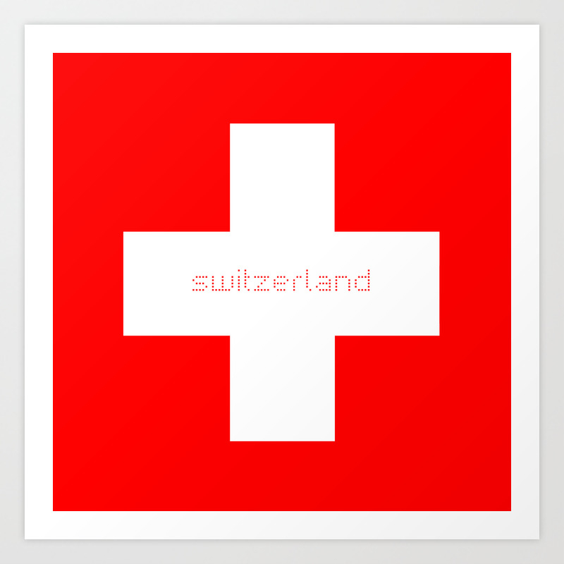 Swiss Cross Swiss Flag Art Print By Missbeli Society6