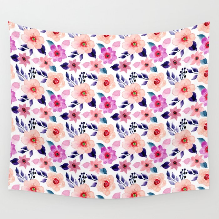 Pink flowers Wall Tapestry
