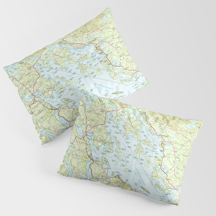 Lake Winnipesaukee Map (1986) Pillow Sham