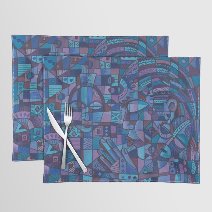 Prayer IV Placemat | Painting, Prayer, Christian, Religious, Africa, African, Blue