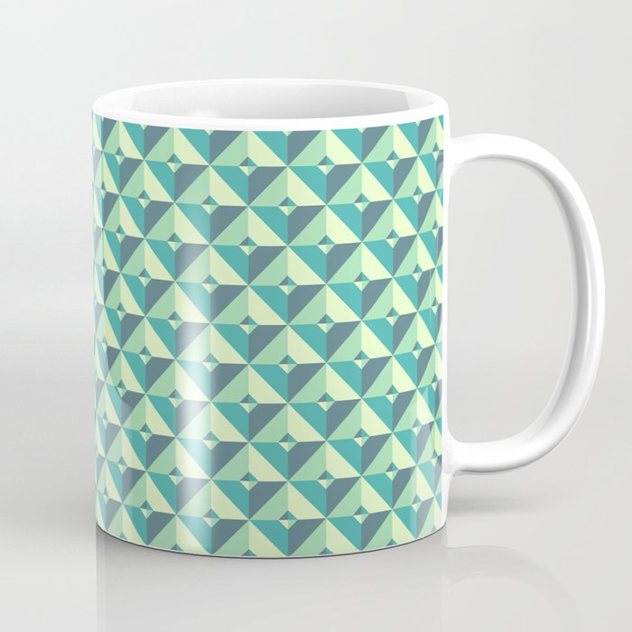 Green Triangles Pattern Coffee Mug