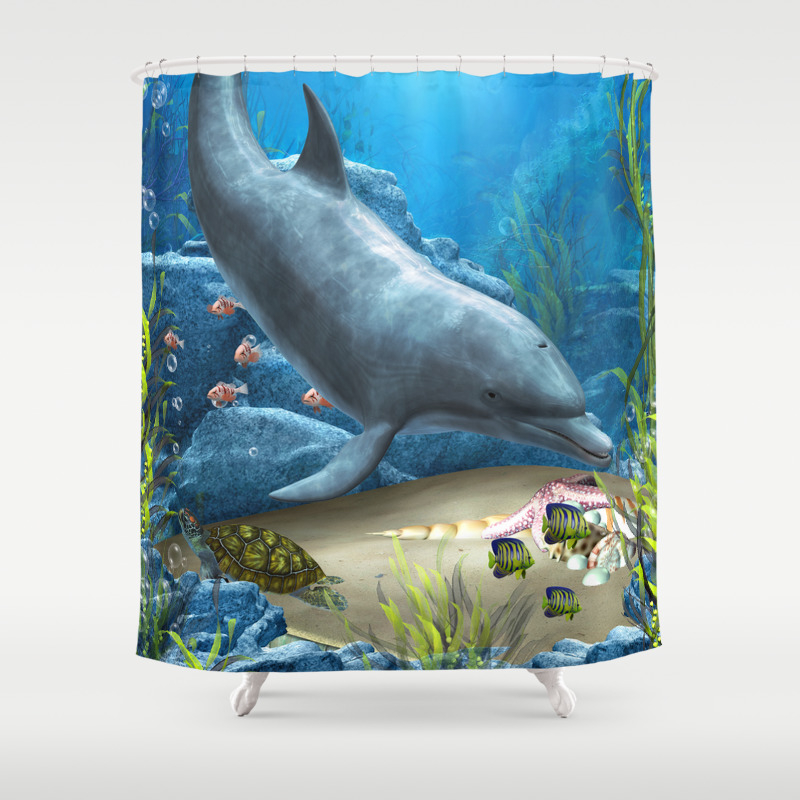 dolphin shower curtain