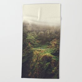 Foggy PNW Forest Beach Towel