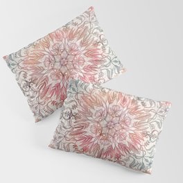 Autumn Spice Mandala in Coral, Cream and Rose Pillow Sham