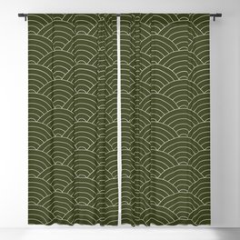 Waves (Olive) Blackout Curtain