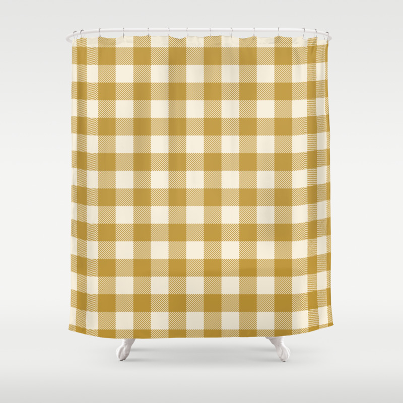 Buffalo Plaid Rustic Lumberjack Gold And White Check Pattern