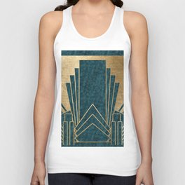 Art Deco glamour - teal and gold Tank Top