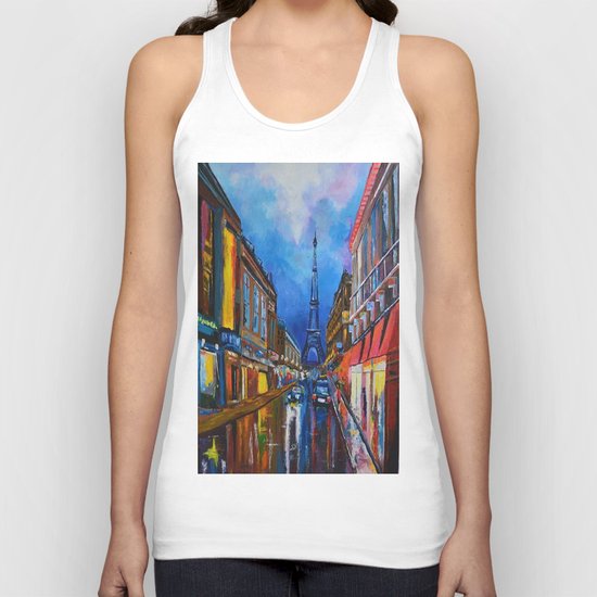 Eiffel Tower Street Unisex Tank Top