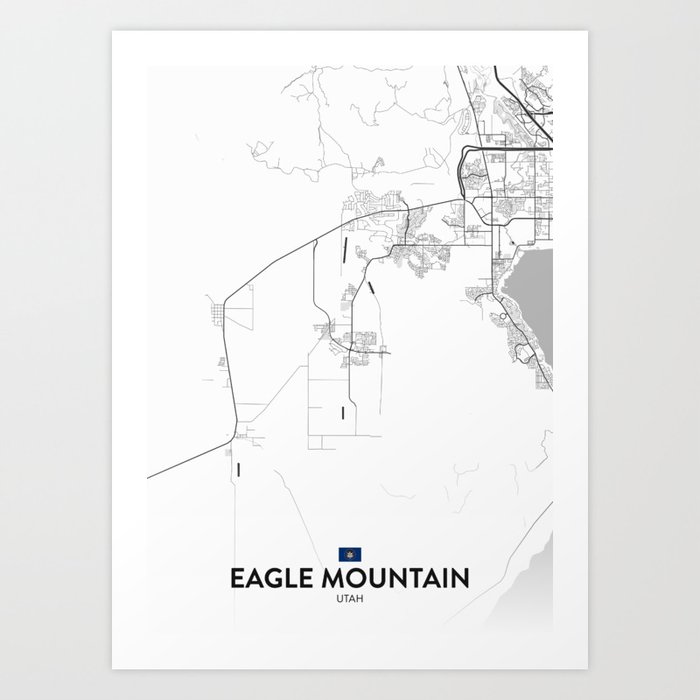 Eagle Mountain, Utah, United States - Light City Map Art Print