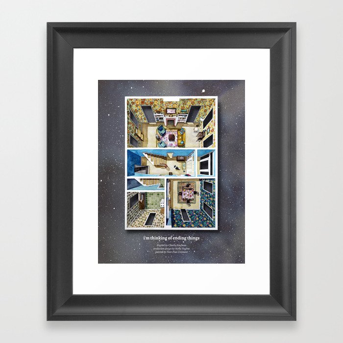 I'M THINKING OF ENDING THINGS' farm house in watercolor Framed Art Print