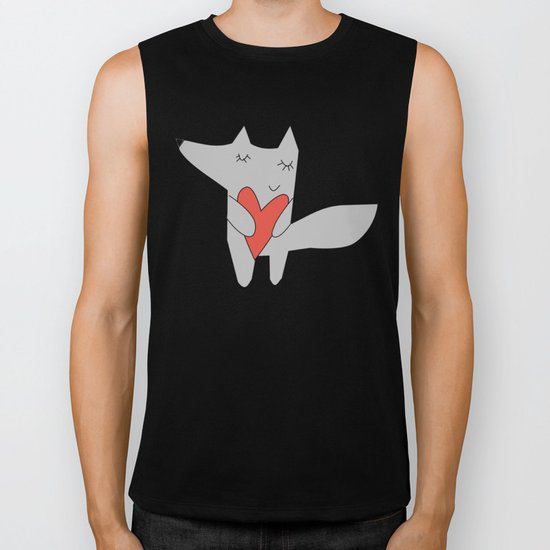 Fox in love red Biker Tank