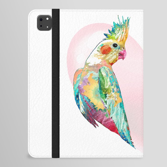 Cockatiel Love - Colorful Tropical Bird Art iPad Folio Case