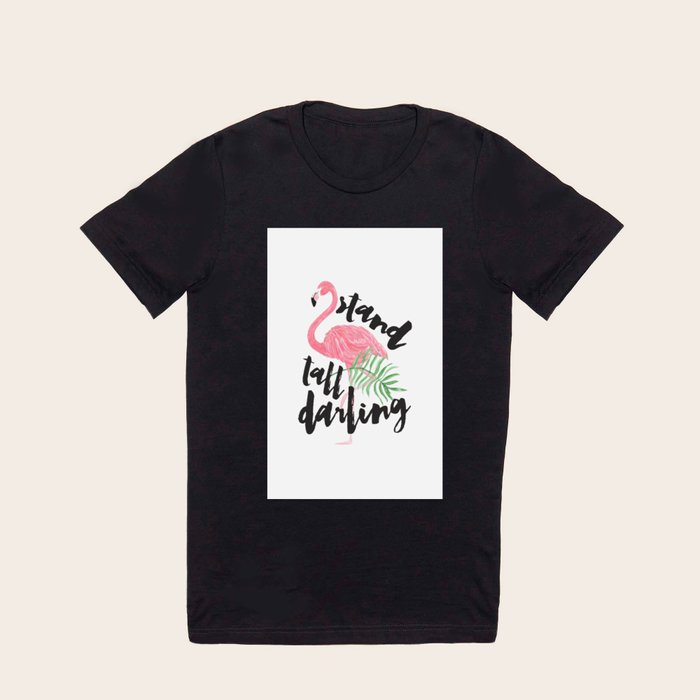Black shirt with pink flamingos clearance