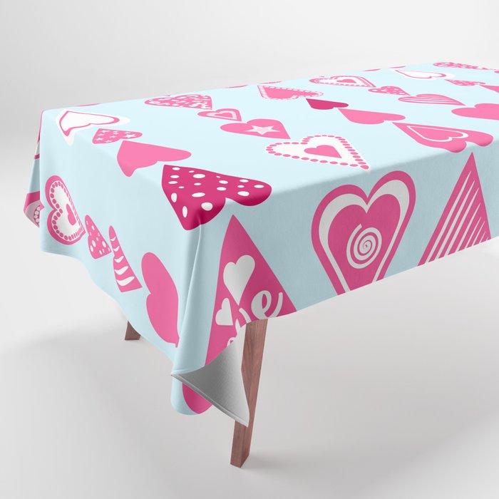 Pink Chain of Hearts Tablecloth