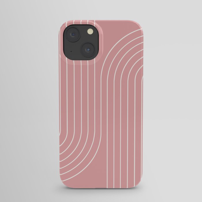 Minimal Line Curvature X Pink Mid Century Modern Arch Abstract iPhone Case
