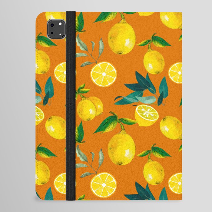 Summer, citrus ,Sicilian style ,lemon fruit pattern  iPad Folio Case