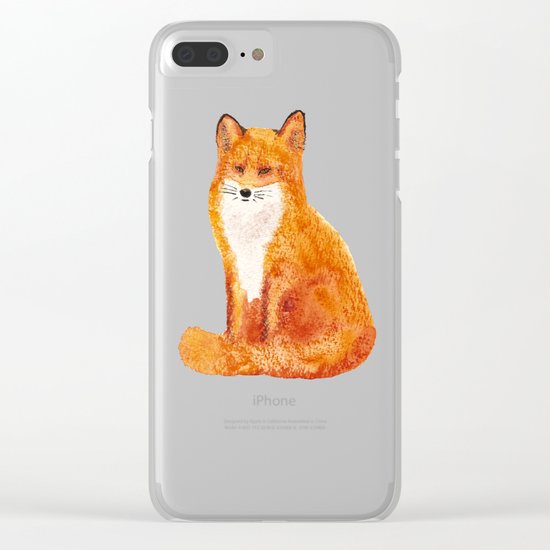 Seated Fox Clear iPhone Case