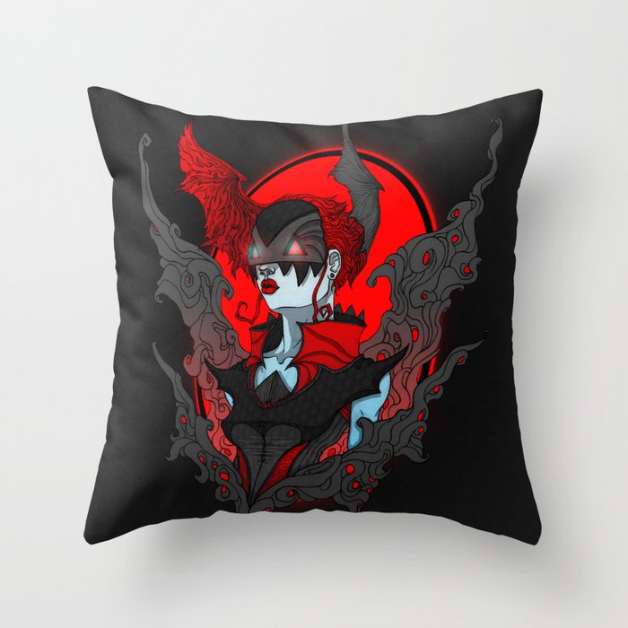 Bat Girl Throw Pillow