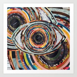Rainbow Eyes Collage Art Print