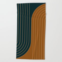 Two Tone Line Curvature XXXIV Beach Towel