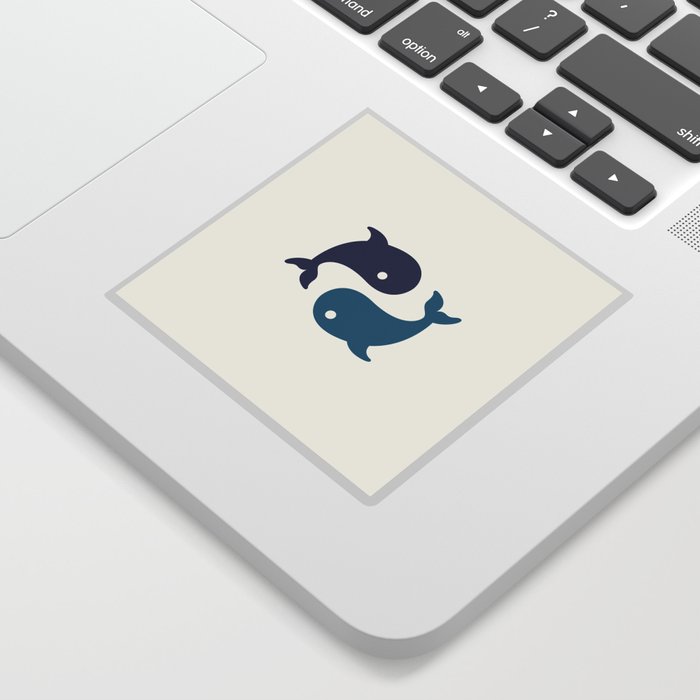 Yin Yang Whales Sticker