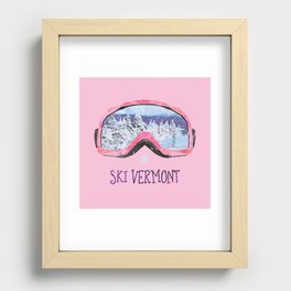 Ski Vermont Ski Goggles — Pink Recessed Framed Print