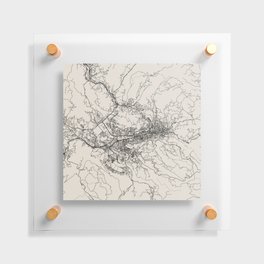 Bosnia and Herzegovina, Sarajevo - Black and White Map Floating Acrylic Print