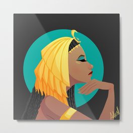 Cleo Metal Print | Woman, Painting, Girlpower, Girl, Illustration, Pharaoh, Fashion, Animation, Character, Feminism 