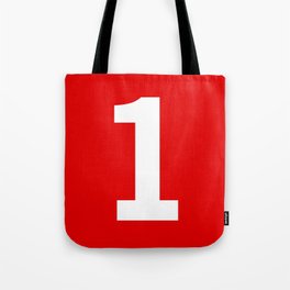 Number 1 (White & Red) Tote Bag