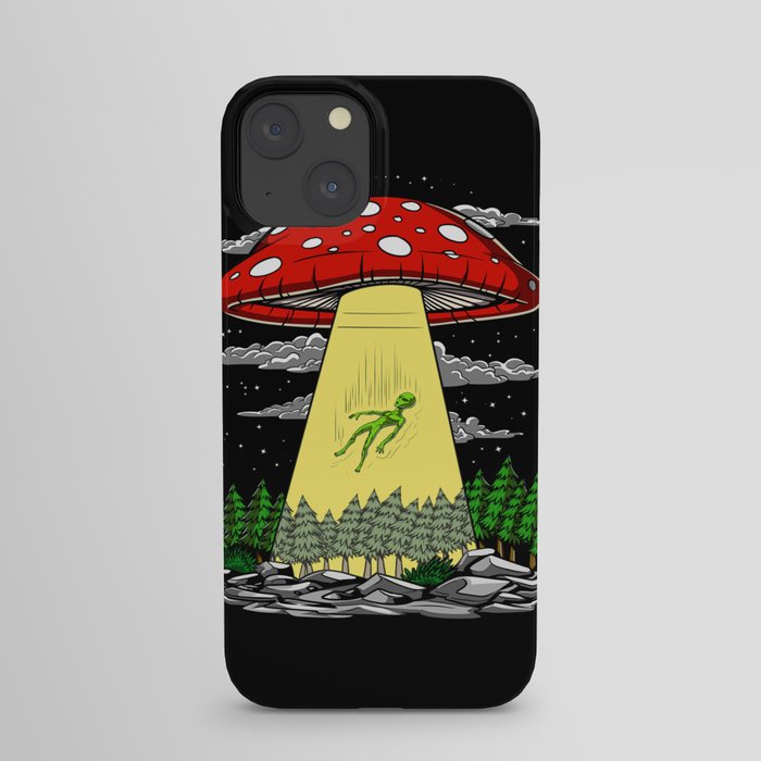 Alien Abduction Magic Mushrooms Psychedelic UFO iPhone Case