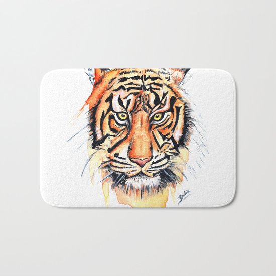 Tiger (Watercolor) Bath Mat