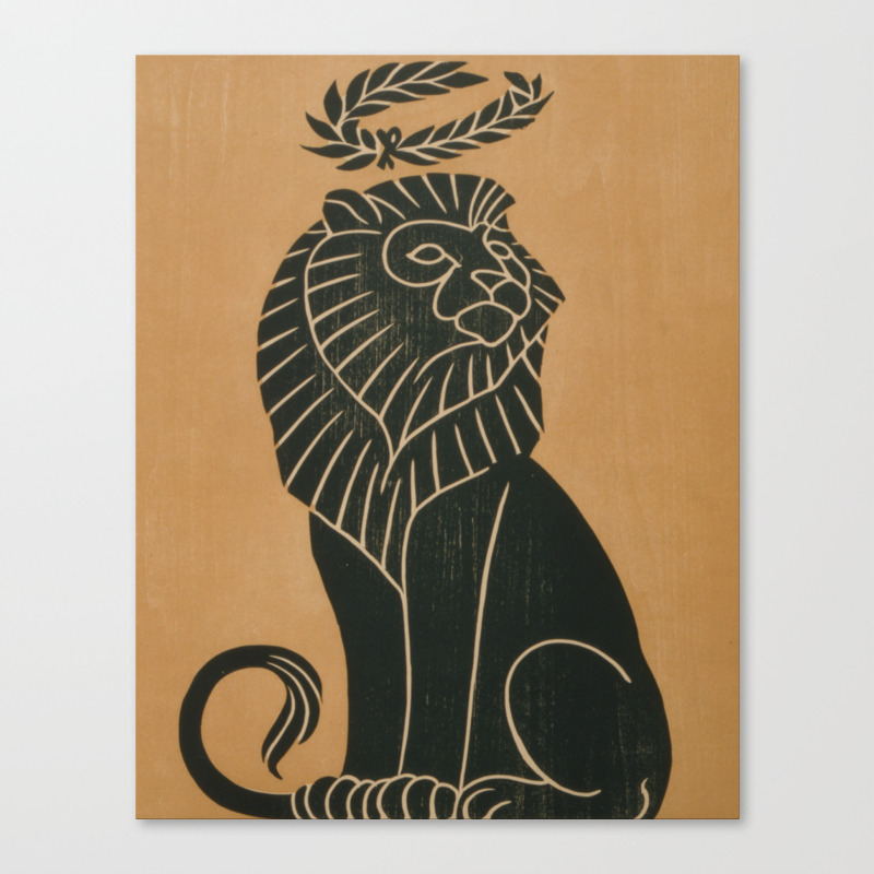 Table cloth printed lion large art deco poster prints wall print-li-02c 