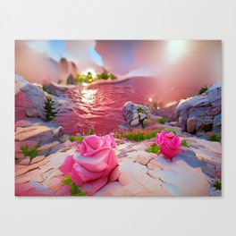 pink and stone Canvas Print
