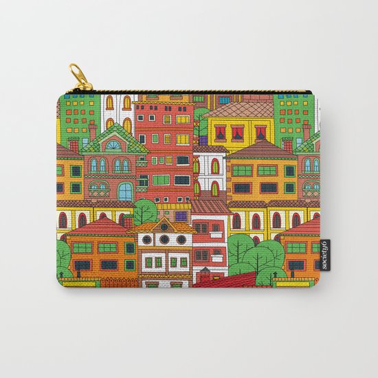Doodle town pattern Carry-All Pouch