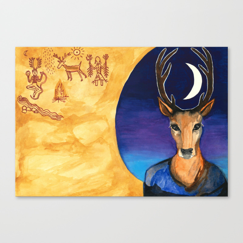 Stag Dreamer Canvas Print By Catathenalouise Society6