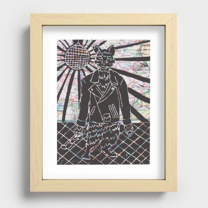 Cat at the Disco Recessed Framed Print
