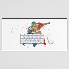 American football player in watercolor Desk Mat