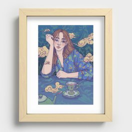 first cup of the day Recessed Framed Print
