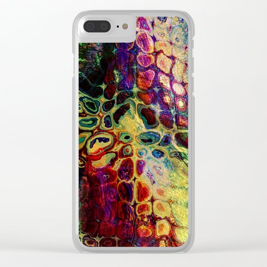 colorful abstract snake skin Clear iPhone Case