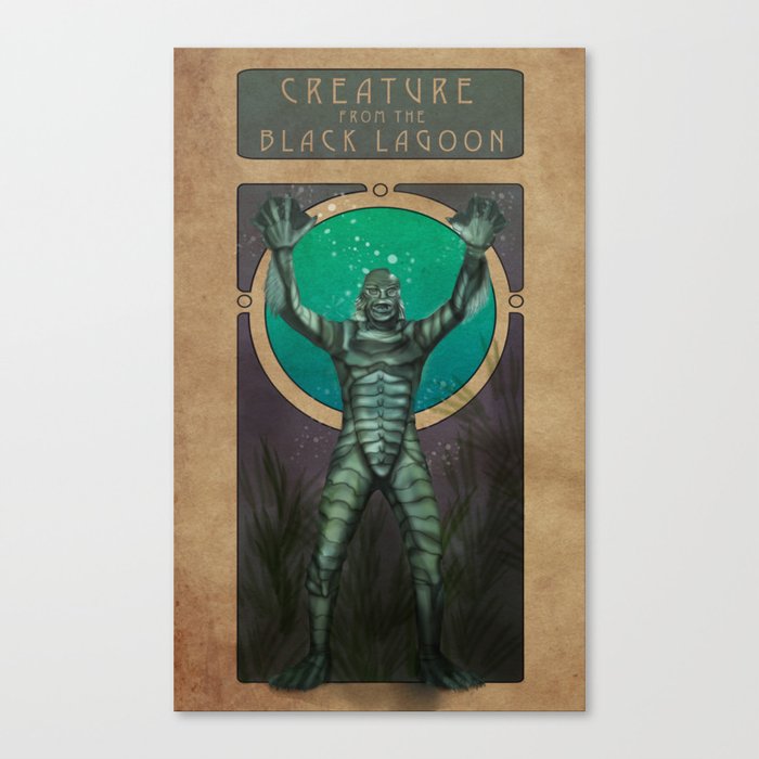 Creature From the Black Lagoon Nouveau Canvas Print