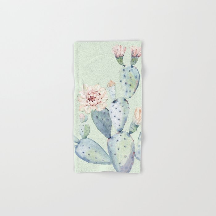 Prettiest Mint Cactus Rose Hand & Bath Towel