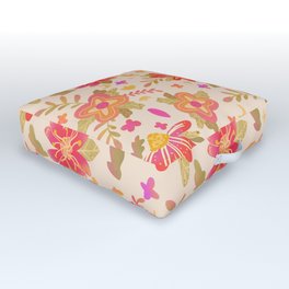 Mystical botanical garden gold Outdoor Floor Cushion