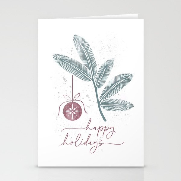 bough and ornament holiday card Stationery Cards