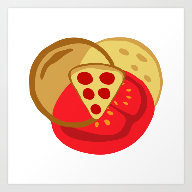 Pizza Venn Diagram Art Print By Maro Dek Society6